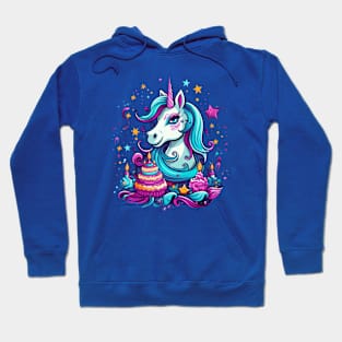 Birthday Unicorn Colorful Cartoon Design Hoodie